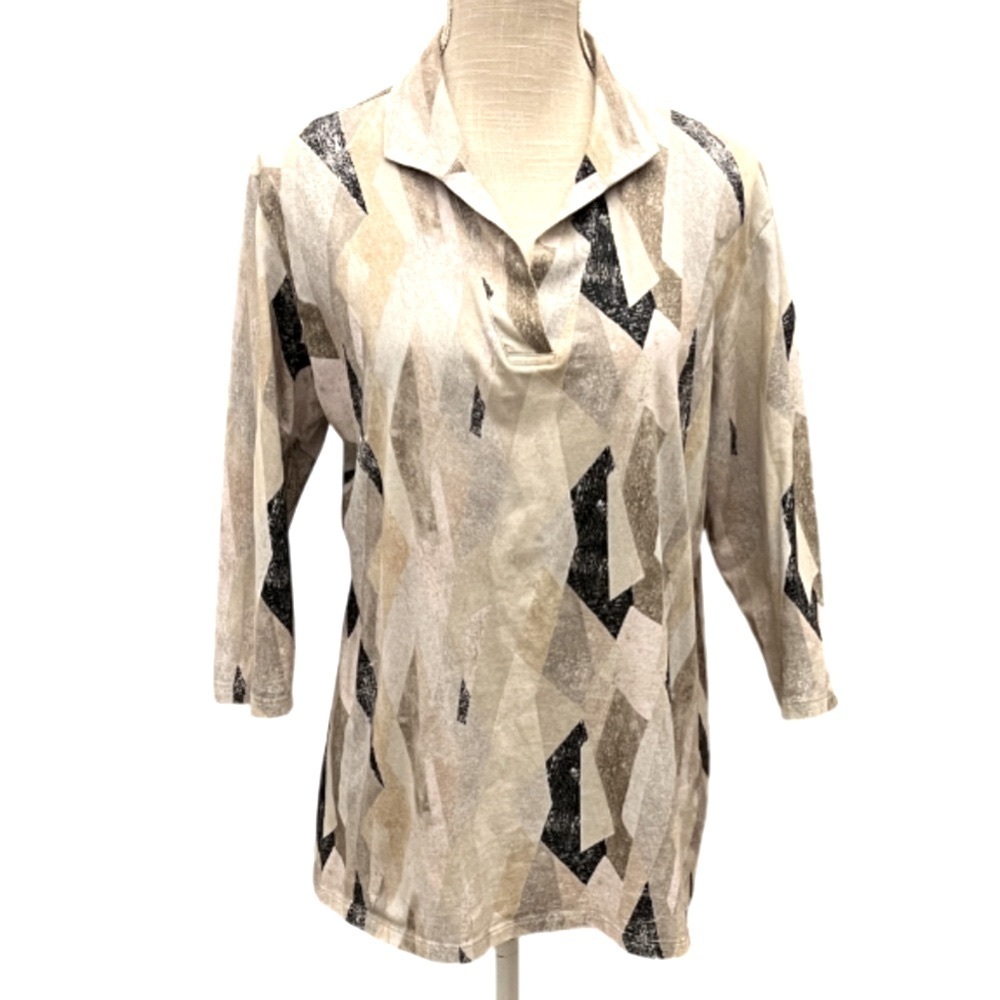 LEGGIADRO POLO COLLAR TEE IN VITRINES SAND - 5 / US 14-16